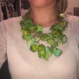 Emerald green stone necklace